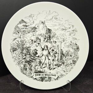 Vintage JDM '82 Winterbach Black and White Wall Plate, Germany, Isle Schmidt